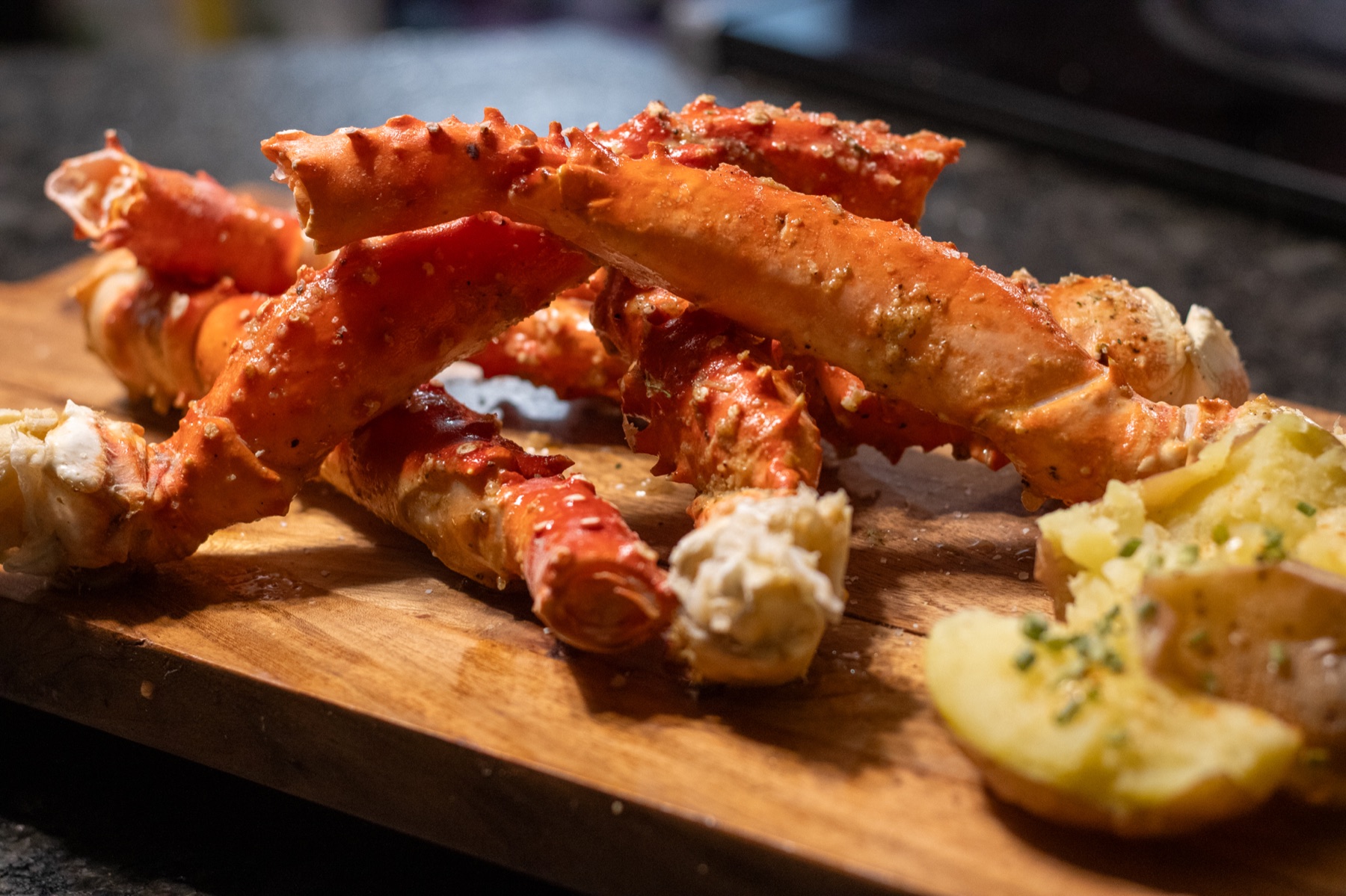 King crab catering presentation