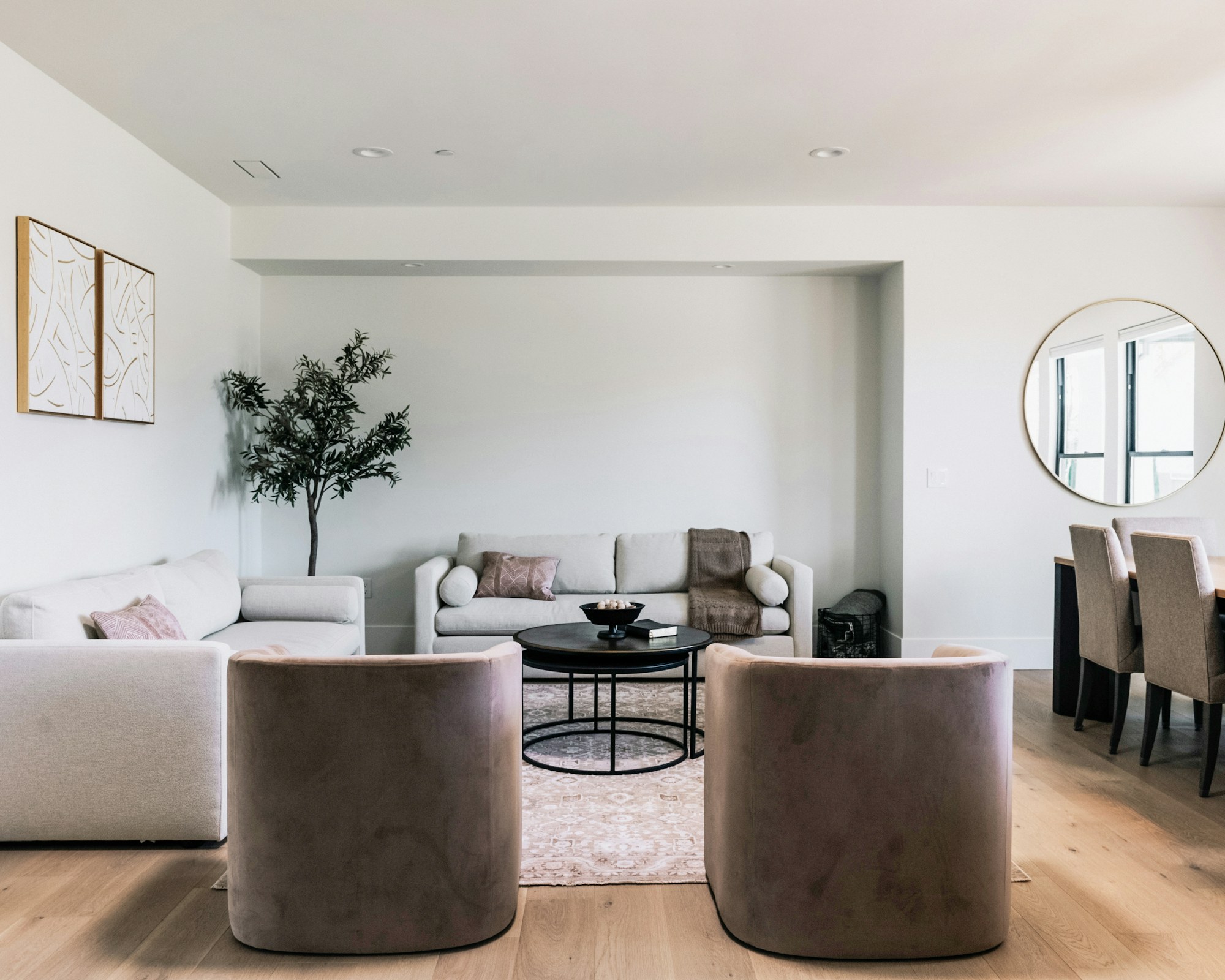 Bright modern Airbnb living room